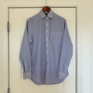 Sid Mashburn Poplin Dress Shirt - Blue and White Stripe Custom